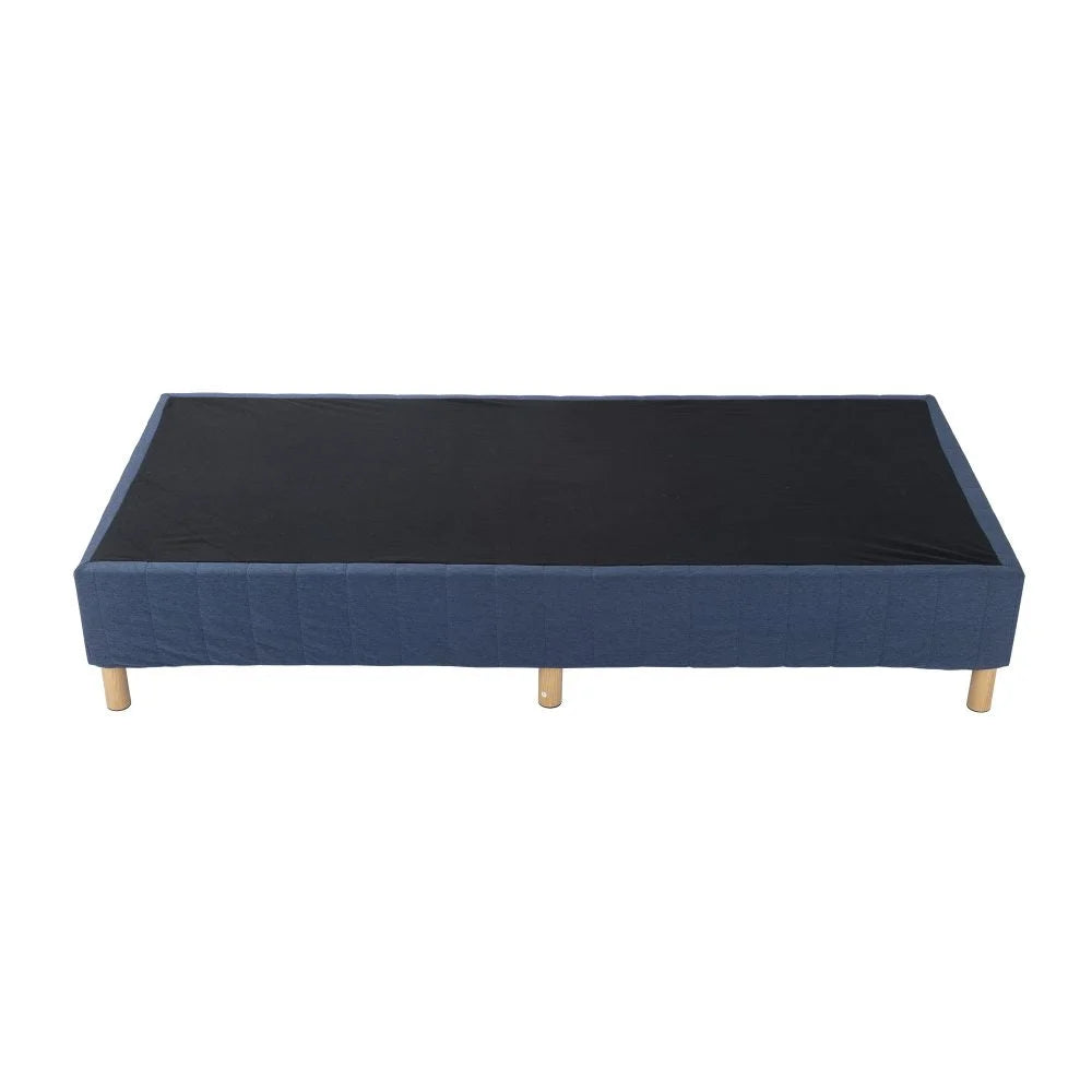 Metal Bed Frame Mattress Foundation - Blue Queen - Furniture