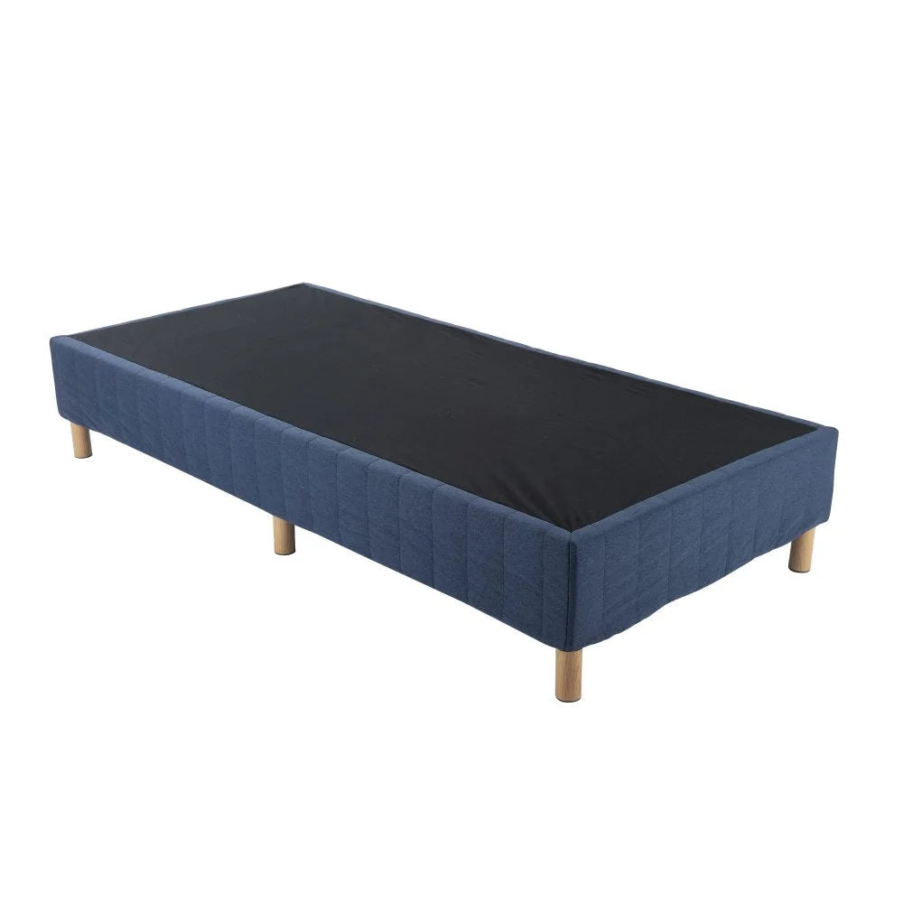Metal Bed Frame Mattress Foundation - Blue Queen - Furniture