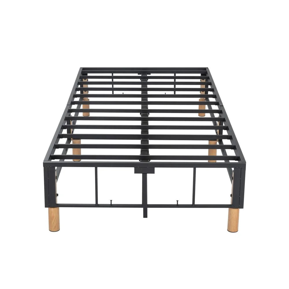 Metal Bed Frame Mattress Foundation - Dark Grey Double