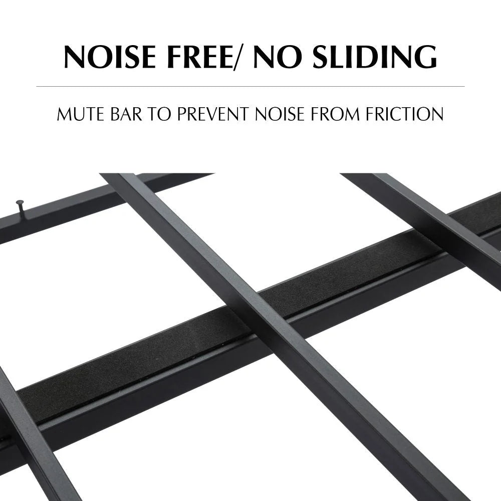 Metal Bed Frame Mattress Foundation - Dark Grey King