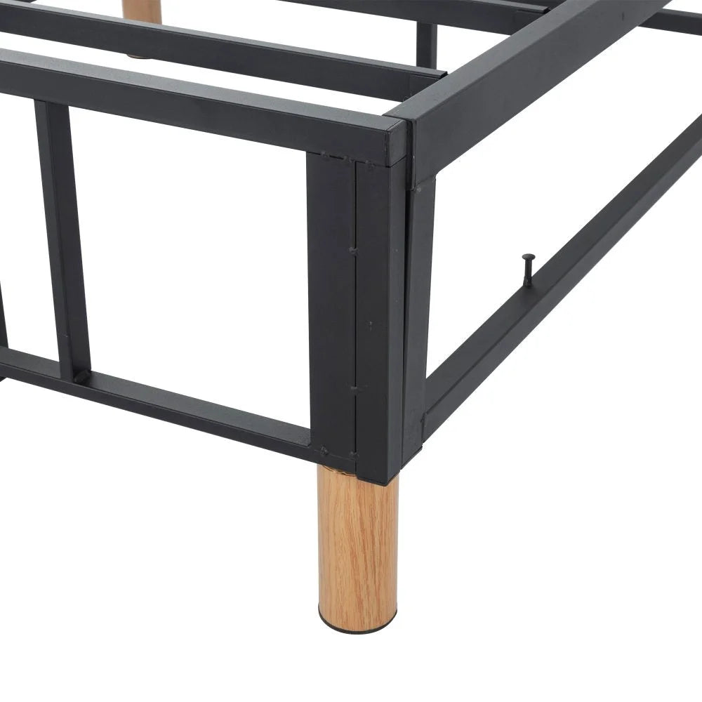 Metal Bed Frame Mattress Foundation - Light Grey Single