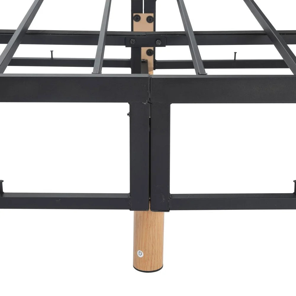 Metal Bed Frame Mattress Foundation - Light Grey Single