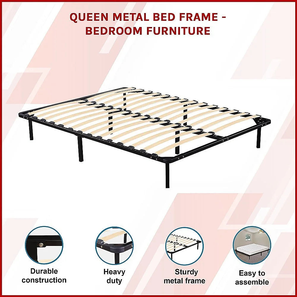 Metal Bed Frame Queen - Bedroom Furniture - Bedroom