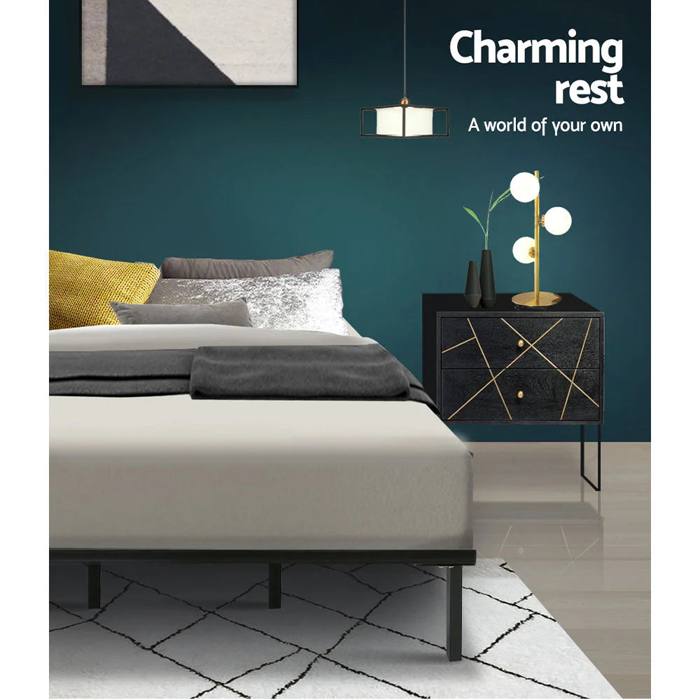 Metal Bed Frame Queen Size Mattress Base Platform