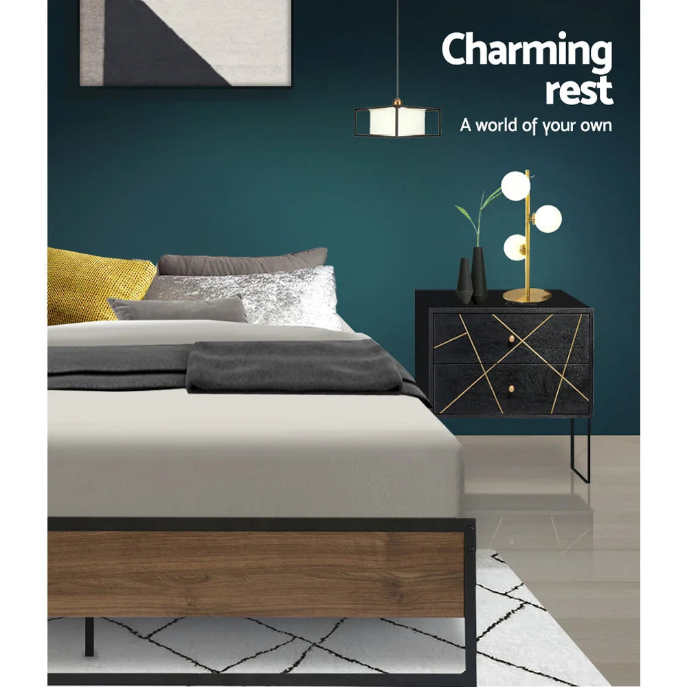 Metal Bed Frame Queen Size Mattress Base Platform