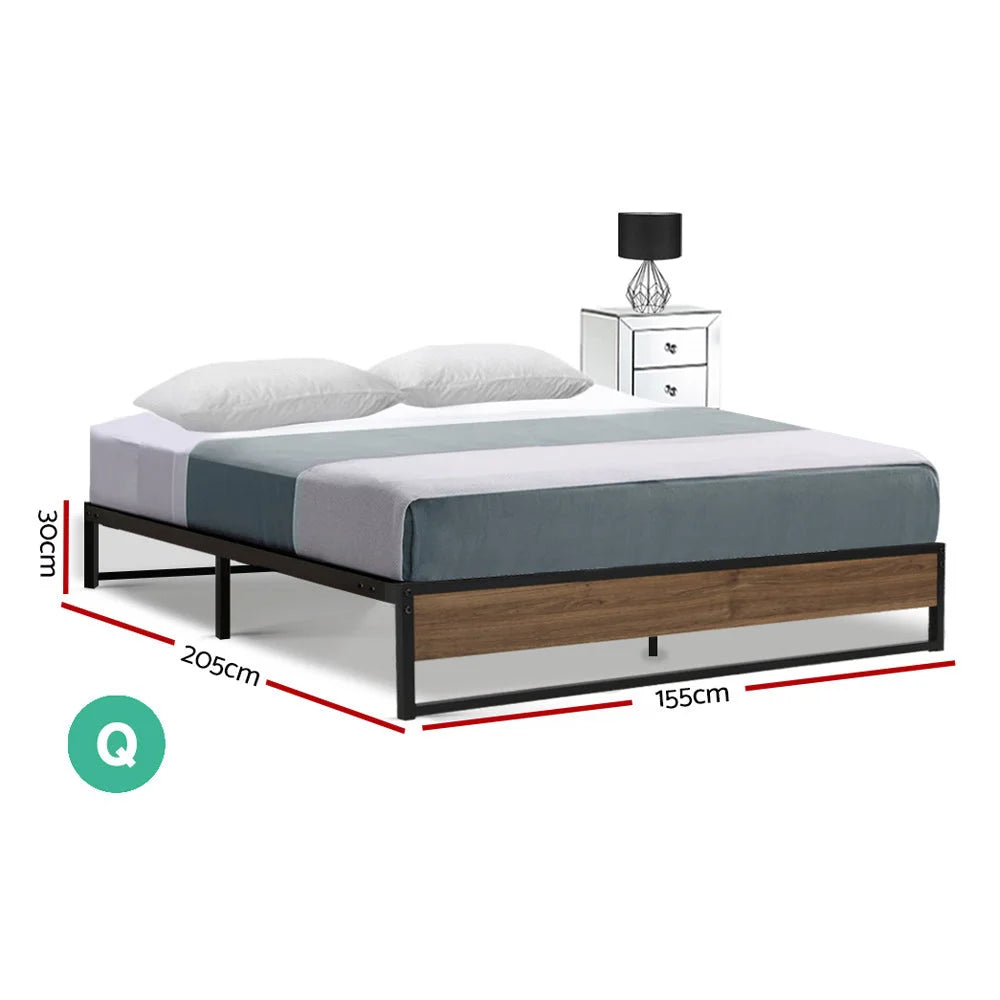 Metal Bed Frame Queen Size Mattress Base Platform