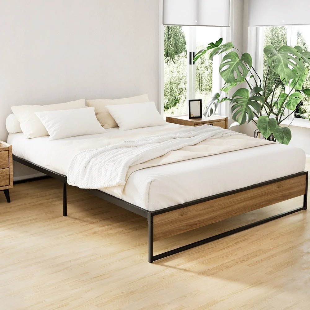 Metal Bed Frame Queen Size Mattress Base Platform