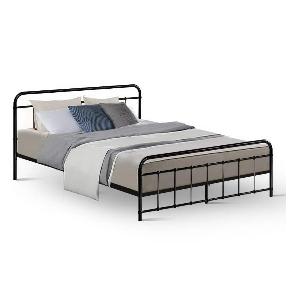 Metal Bed Frame Queen Size Platform Foundation Mattress