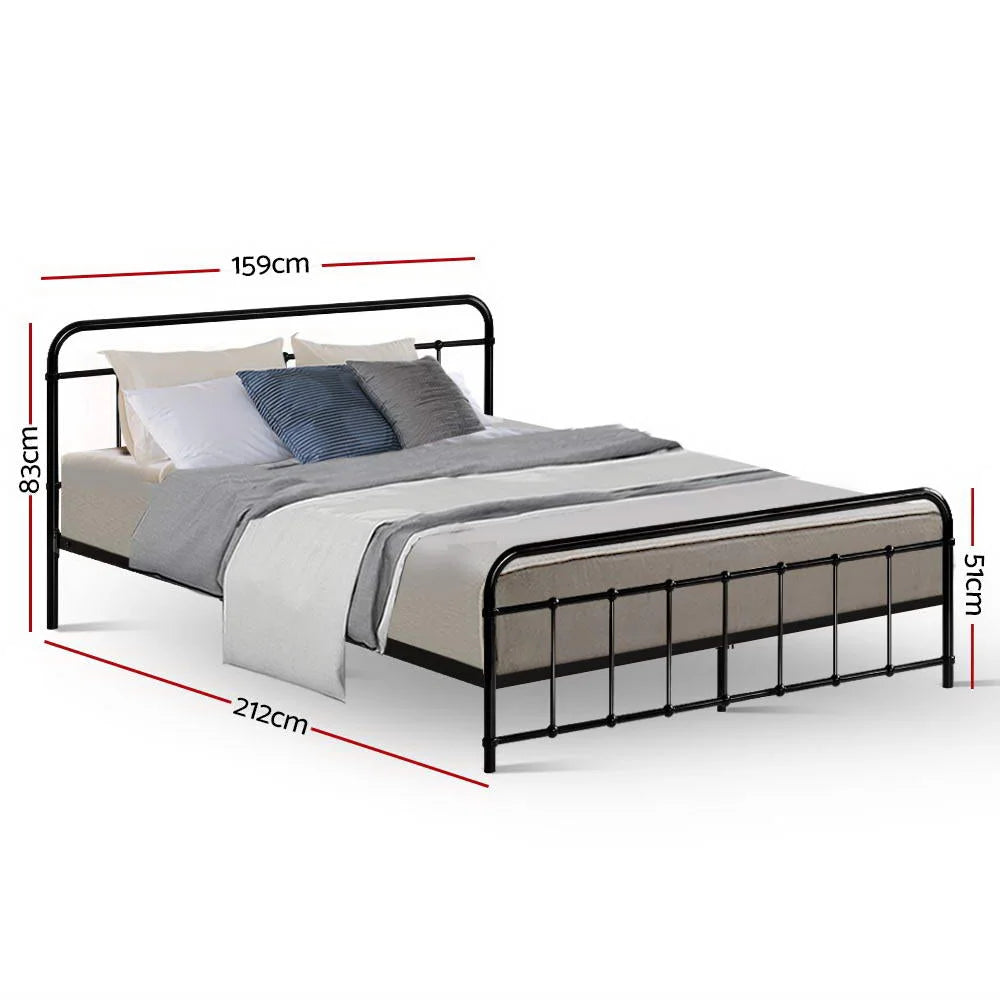 Metal Bed Frame Queen Size Platform Foundation Mattress