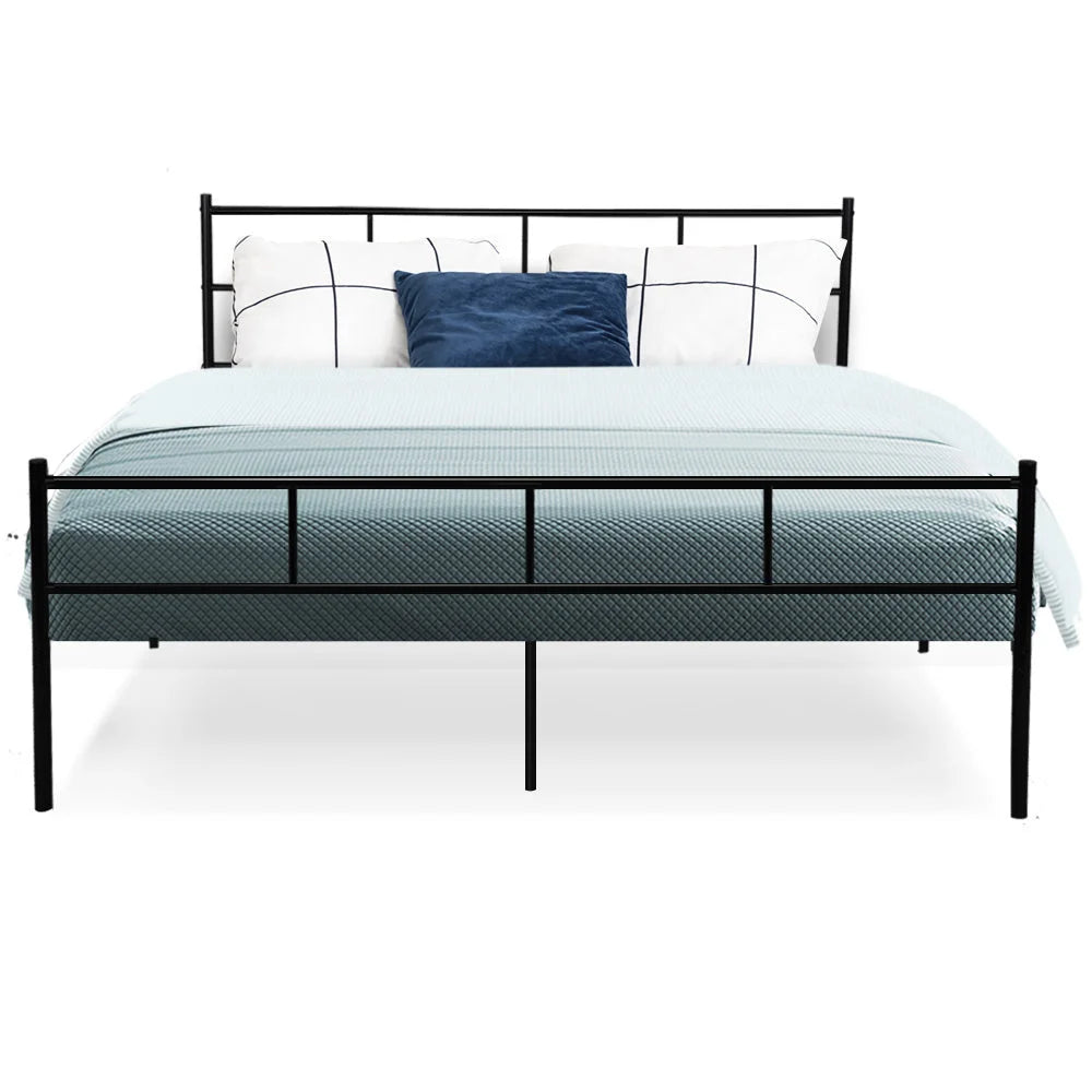 Metal Bed Frame Queen Size Platform Foundation Mattress