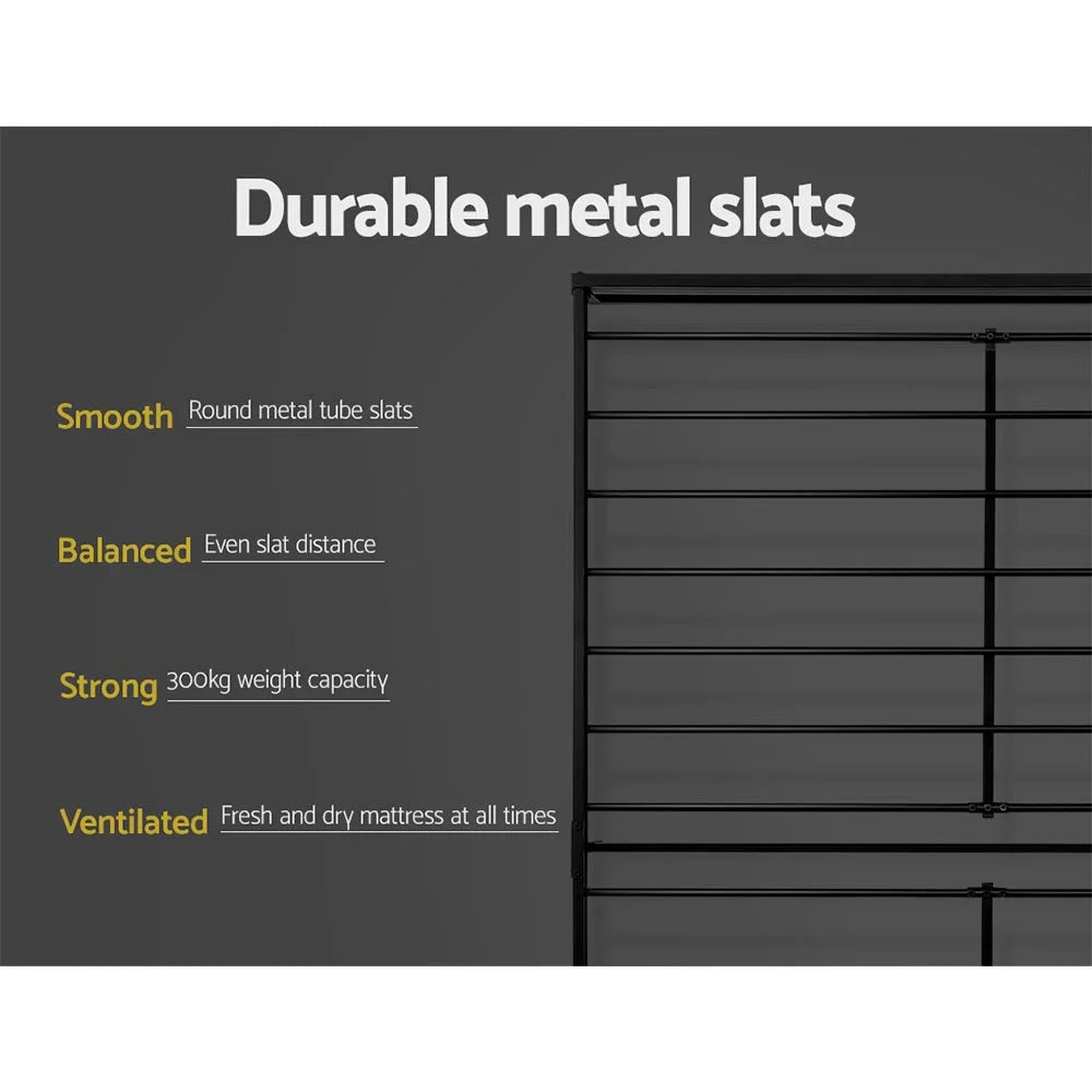 Metal Bed Frame Queen Size Platform Foundation Mattress