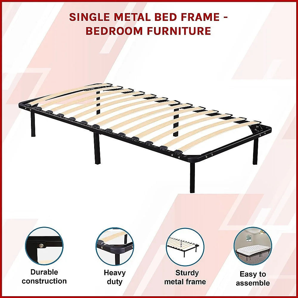 Metal Bed Frame Single - Bedroom Furniture - Bedroom