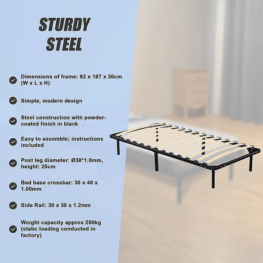 Metal Bed Frame Single - Bedroom Furniture - Bedroom