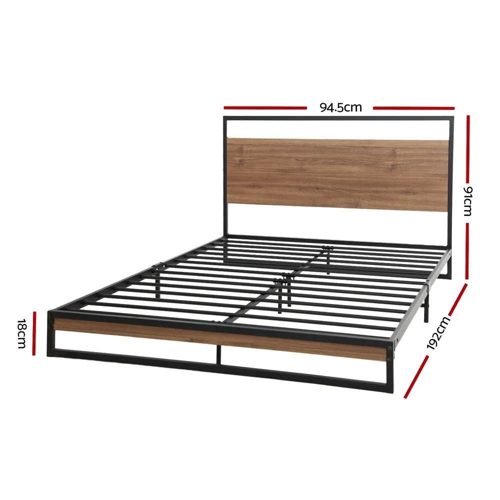 Metal Bed Frame Single Size Mattress Base Platform Foundation