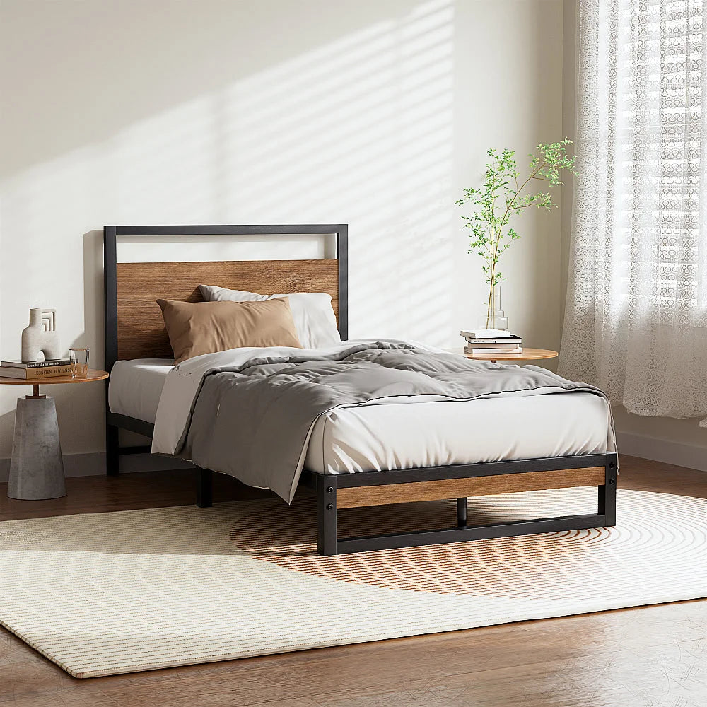 Metal Bed Frame Single Size Mattress