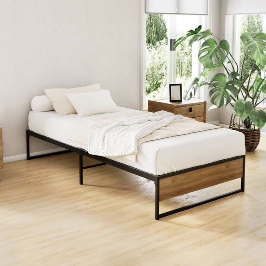 Metal Bed Frame Single Size Mattress Base Platform