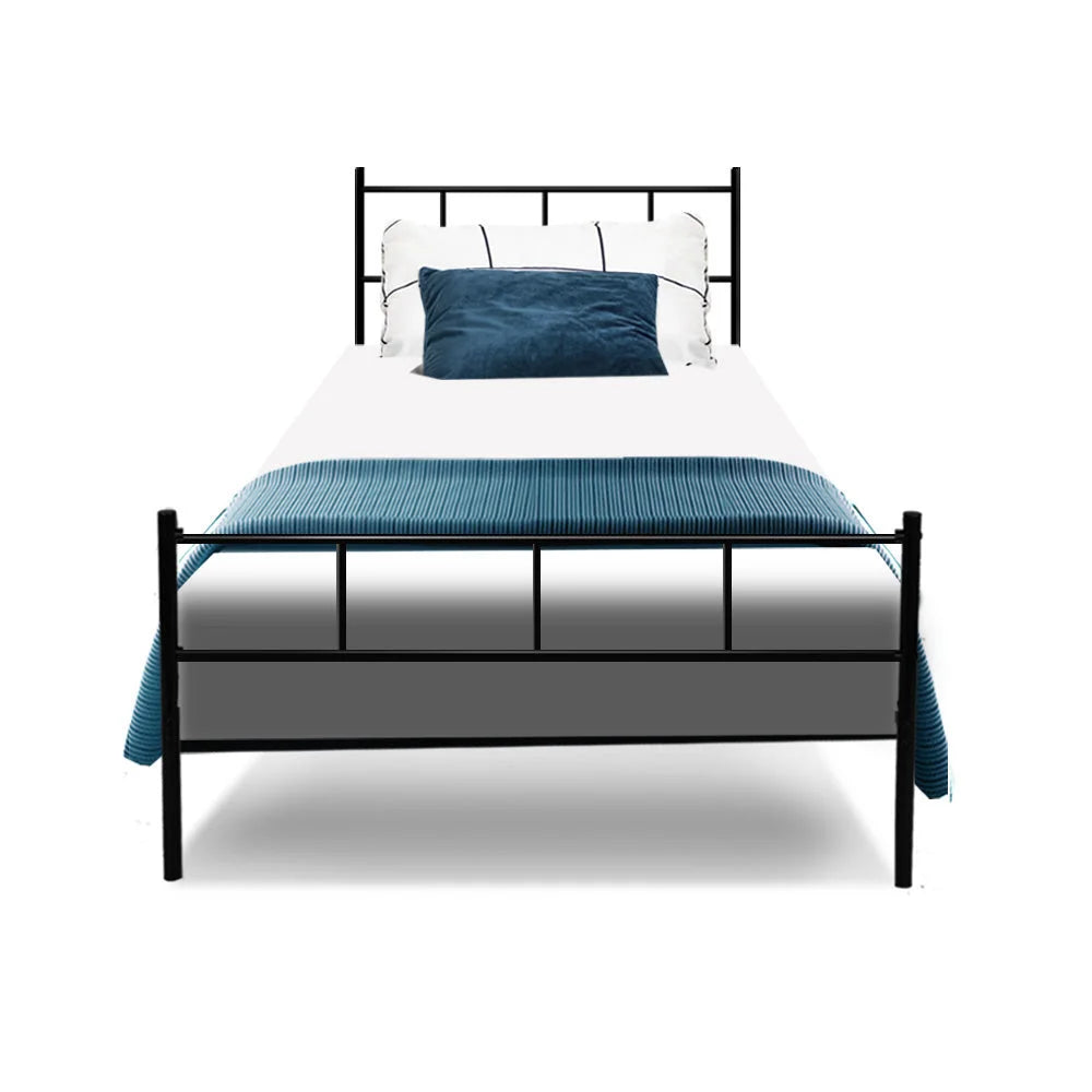 Metal Bed Frame Single Size Platform Foundation Mattress