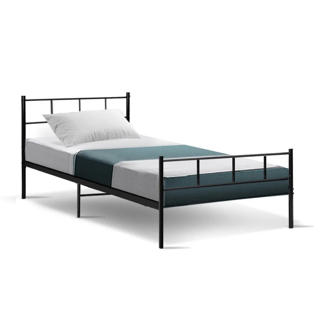 Metal Bed Frame Single Size Platform Foundation Mattress