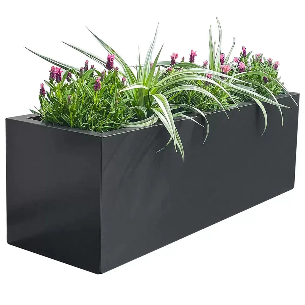 Metal Designer Planter Box 900 x 300 x 300mm Charcoal