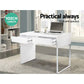 Metal Desk with 2 Drawers White office computer