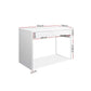 White metal home office desk with adjustable worktop and steel base