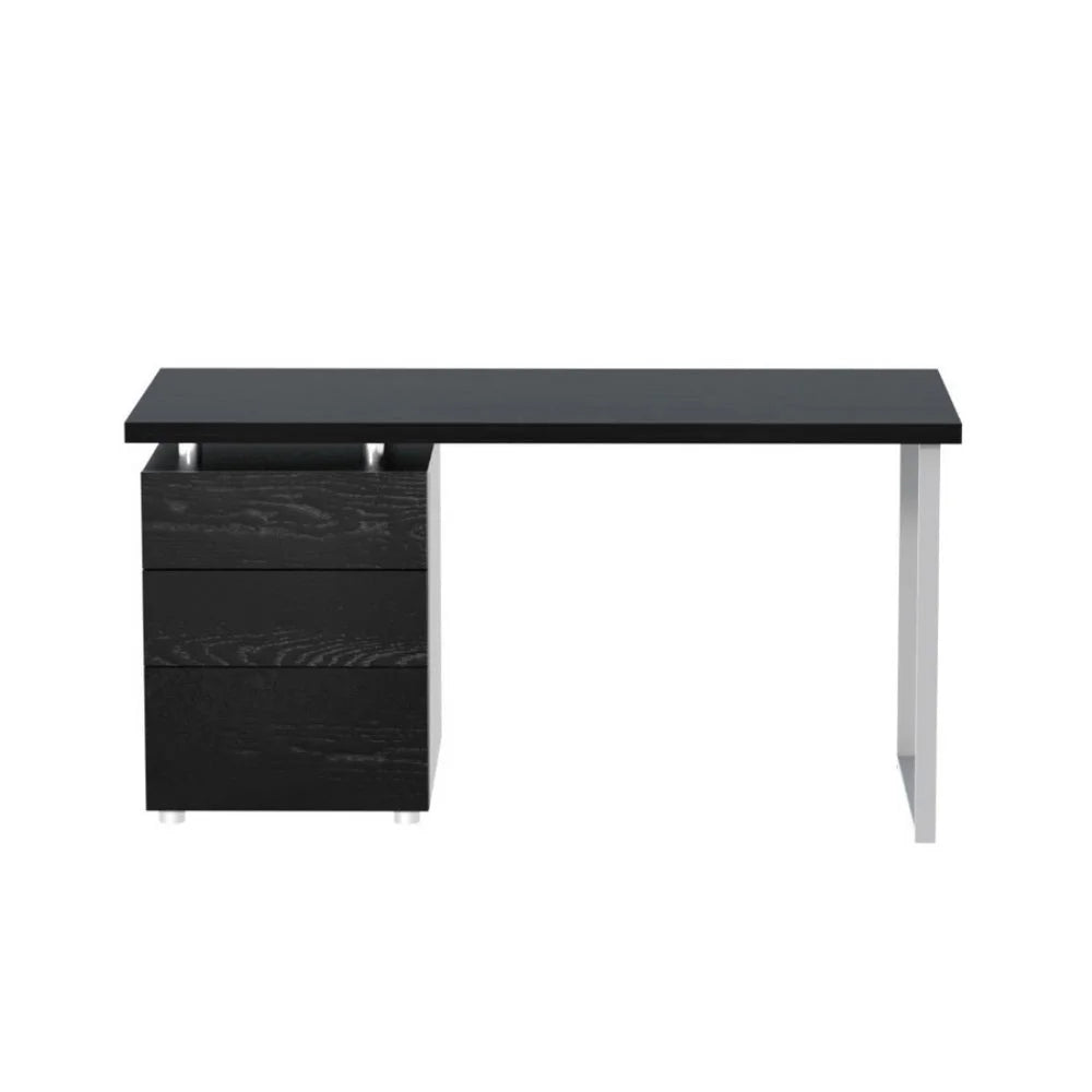 Metal Desk with 3 Drawers - Black - Office