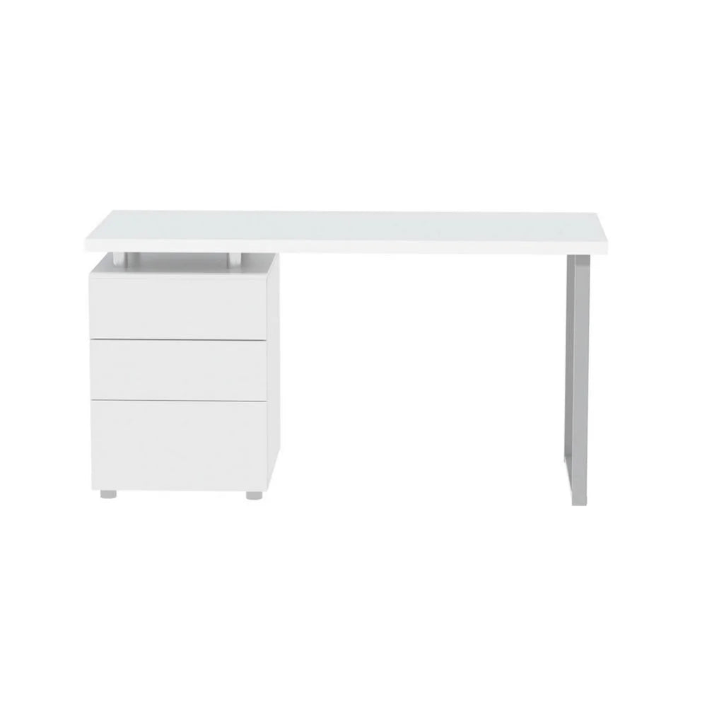 Metal Desk with 3 Drawers - White - Office