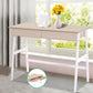 White oak metal desk with frame detail shown
