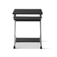 Black metal home office desk with drawer storage and writing surface
