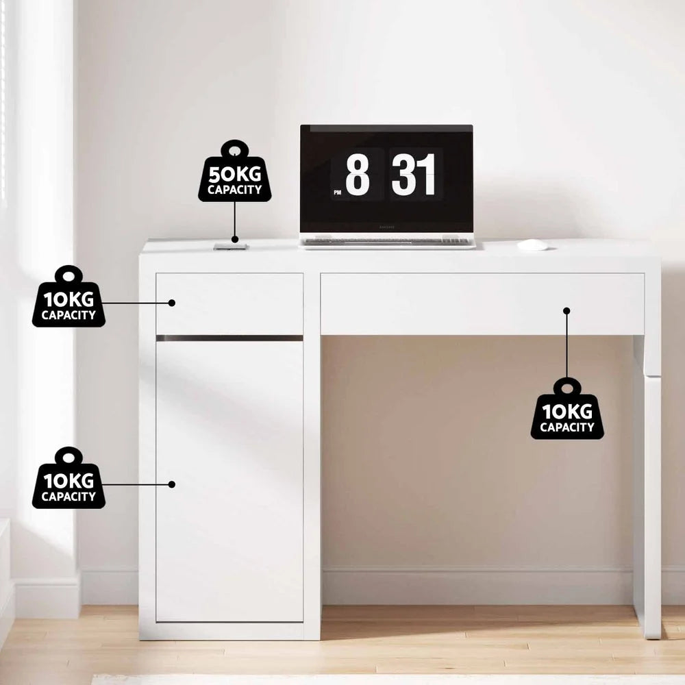 Metal Desk with Storage Cabinets - White - Office