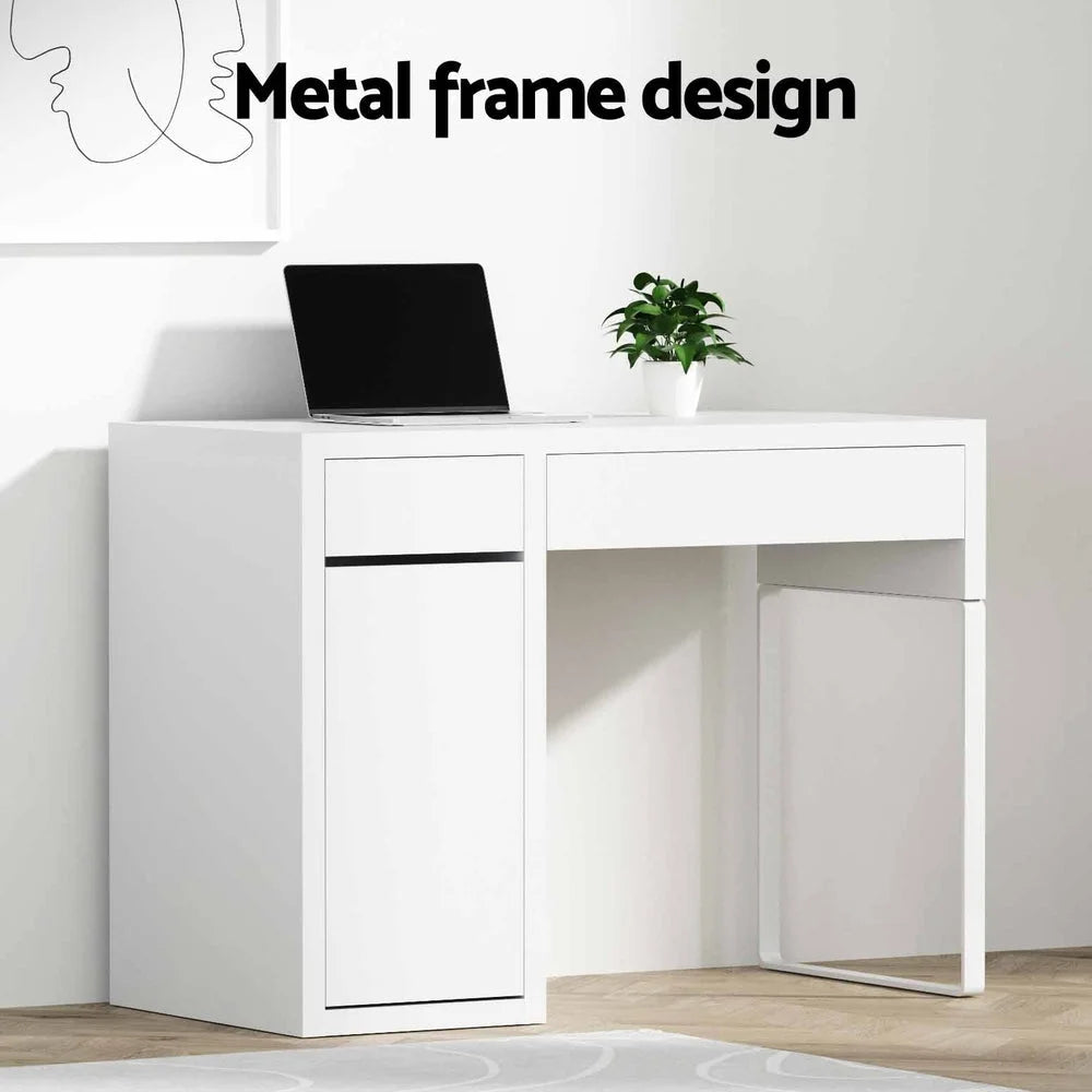 Metal Desk with Storage Cabinets - White - Office