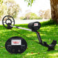 Black metal detector deep outdoor with caster wheels and side handle rail