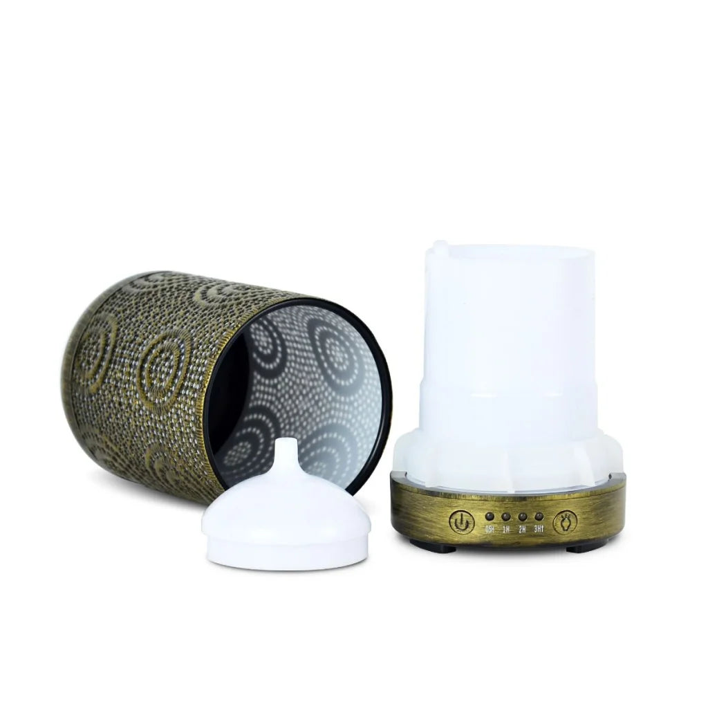 Metal Essential Oil and Aroma Diffuser 100ML - Vintage Gold