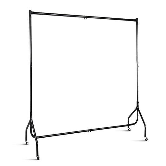 Metal Garment Display Rail 6ft Black - Bedroom