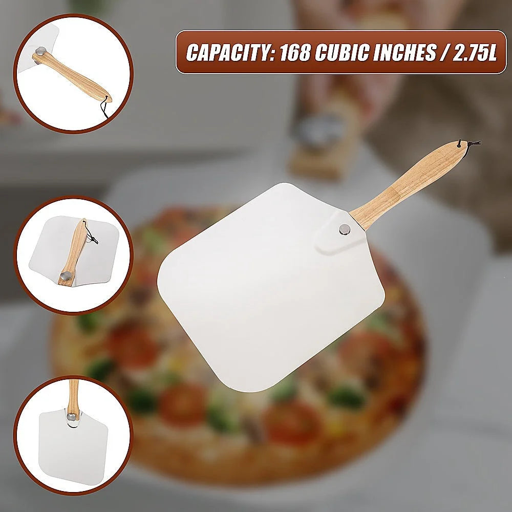 Metal Pizza Peel with Foldable Wood Handle - Home & Garden