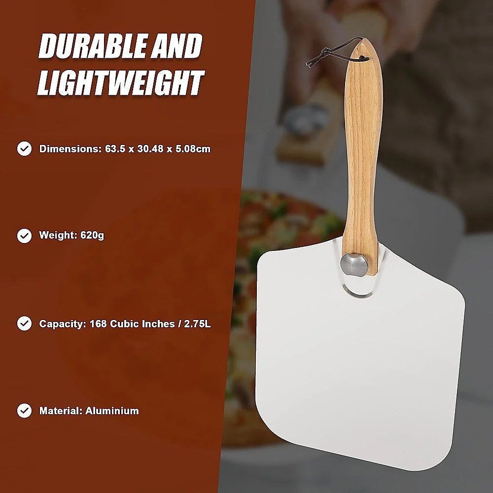 Metal Pizza Peel with Foldable Wood Handle - Home & Garden