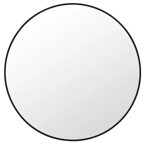 Metal Round Mirror - Black 100cm