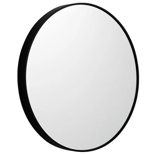 Metal Round Mirror - Black 100cm