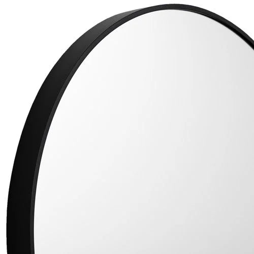Metal Round Mirror - Black 100cm