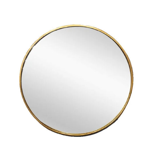 Metal Round Mirror - Gold 100cm