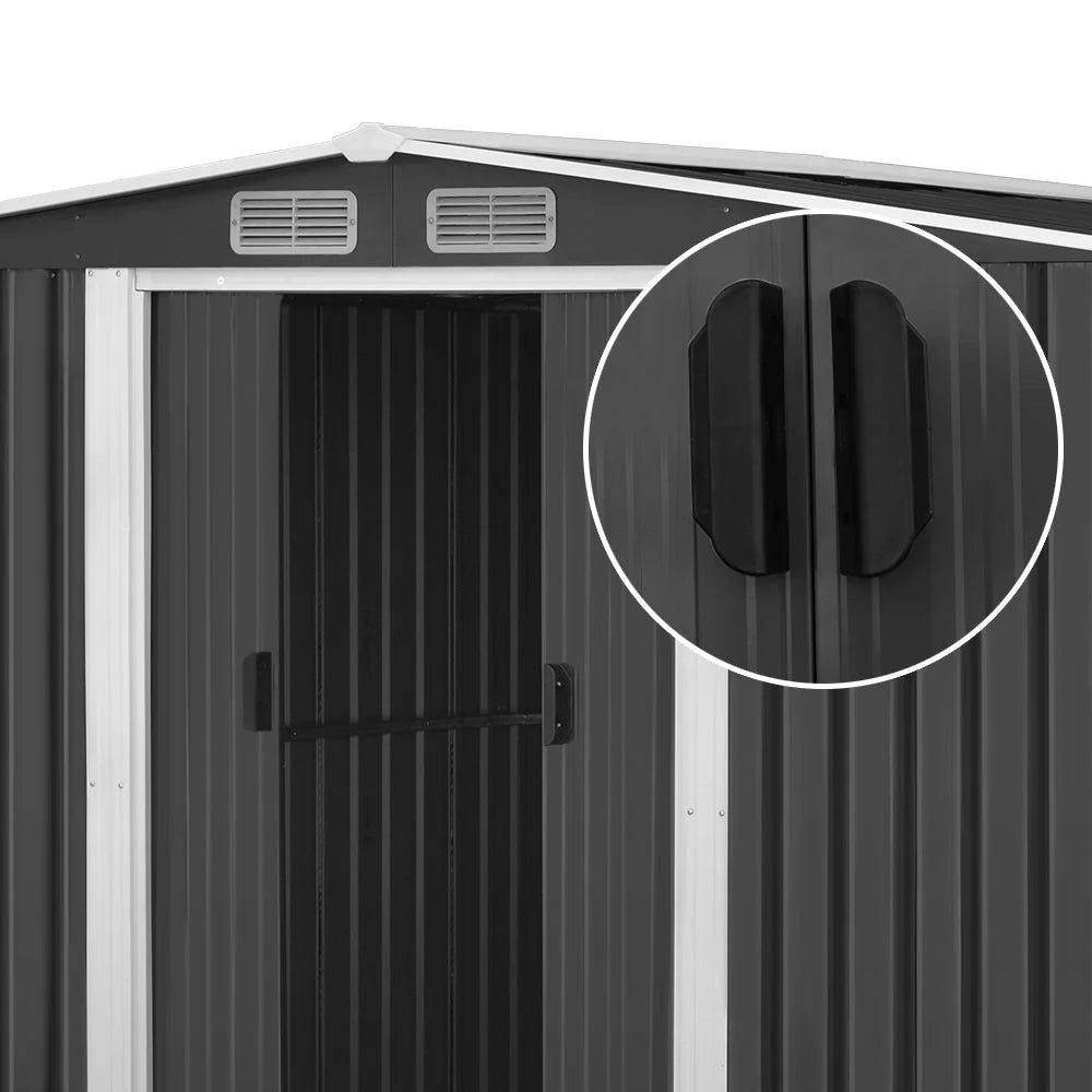 Metal Shed 2.02x3.2m Grey - Garden Furniture