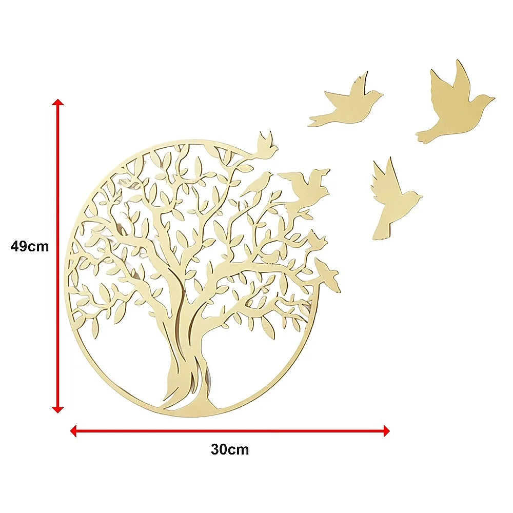 Metal Tree of Life Wall Art 7 Flying Birds Wall Sculpture