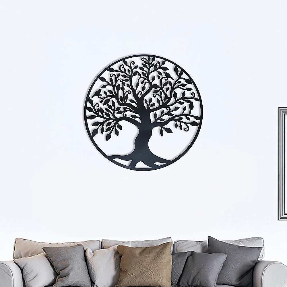 Wall art hanging with sculpture tree life iron