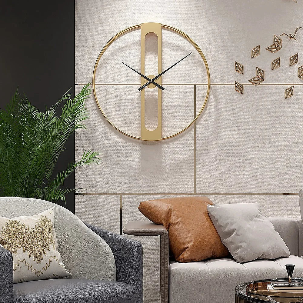 Metal Wall Clock Gold - Home & Garden