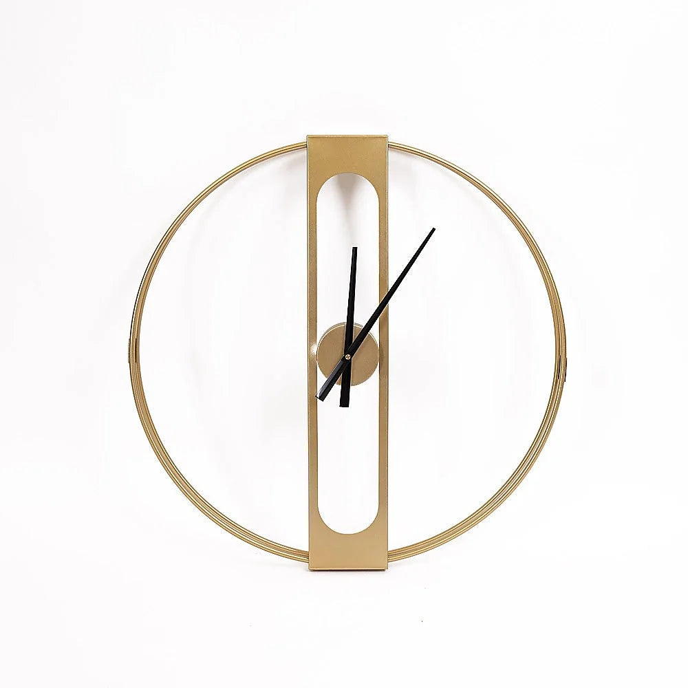 Metal Wall Clock Gold - Home & Garden
