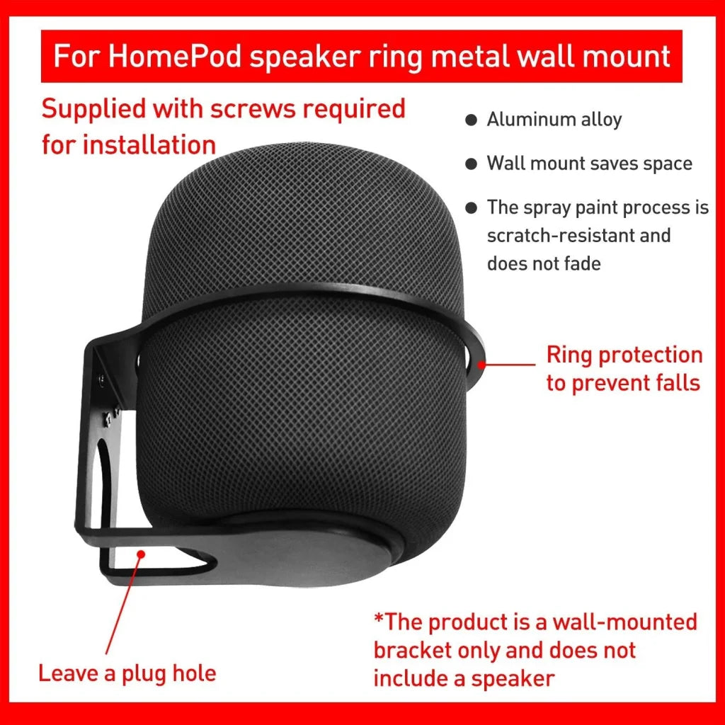 Metal Wall Mount for Wireless Bluetooth Speaker - Black