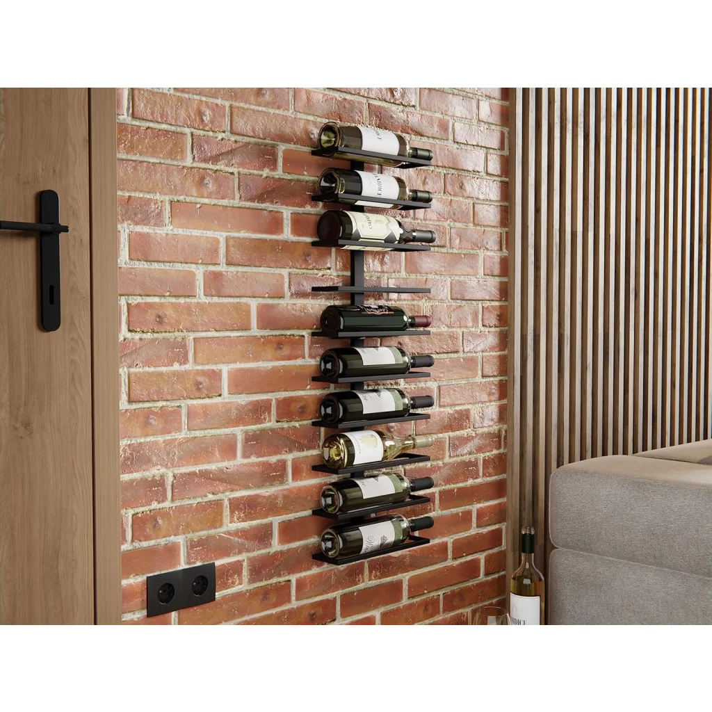Metal Wall Mount Wine Rack for Wine Bottles Liquor