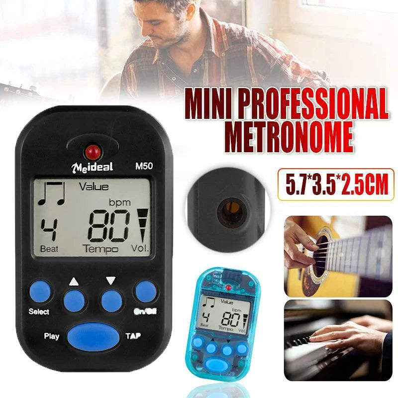 Metronome Digital Lcd Clip-On Mini Professional For Guitar