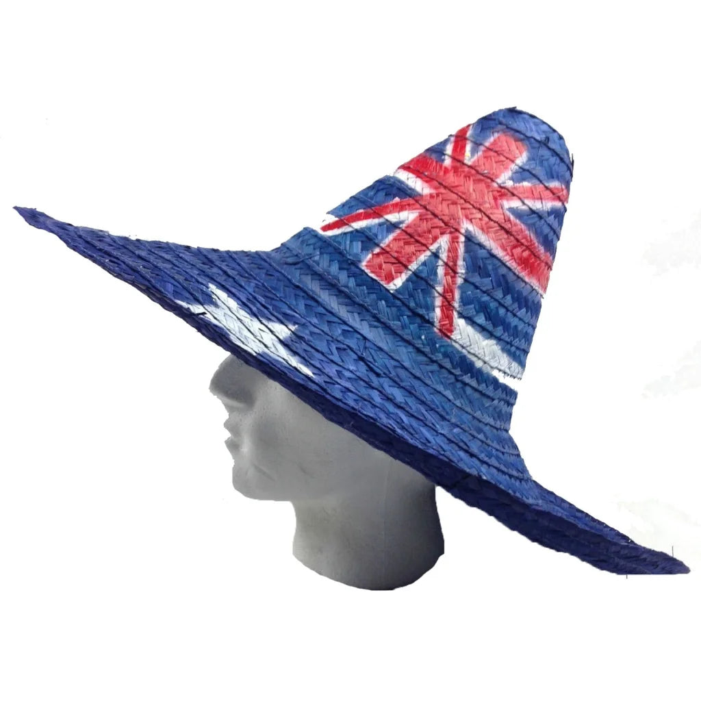Mexican SOMBRERO Hat w Australian Aussie Flag Design Party