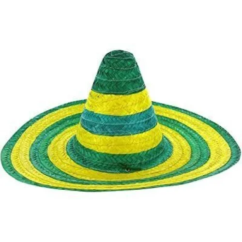 Mexican SOMBRERO Hat w Australian Aussie Green Gold Party